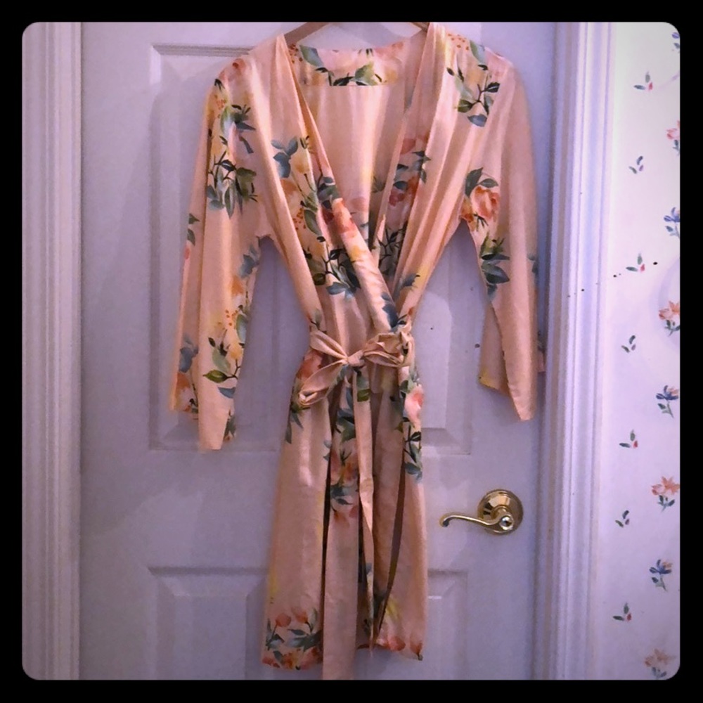 Peach Floral Robe